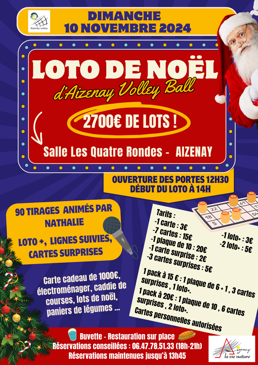 Loto de Noël 2024 du club d'Aizenay Volley-ball