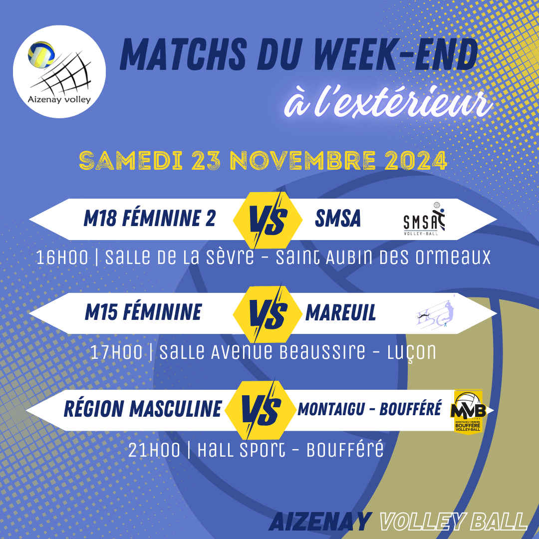 Matchs à l'extérieur du week-end du 23/11/2024