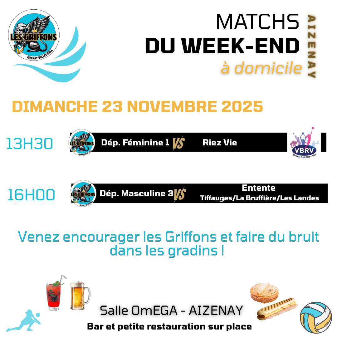 Matchs à domicile du dimanche 23 novembre 2025