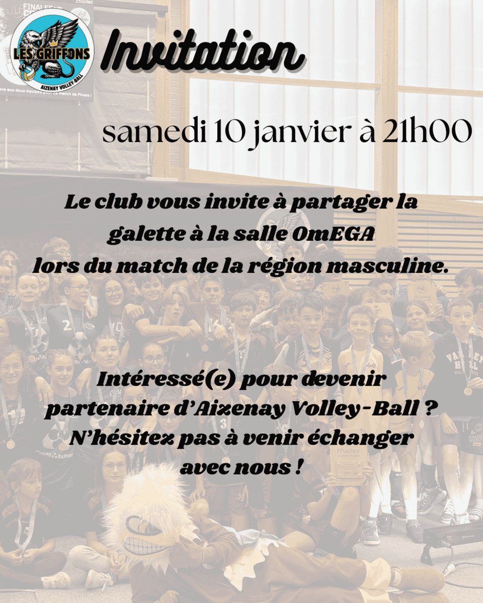 Invitation Partenaires le samedi 10 janvier à 21h00