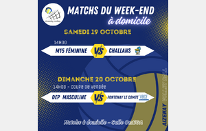 Matchs à domicile du week-end du 19/10/2024