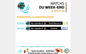 Matchs à domicile le dimanche 11 janvier 2026