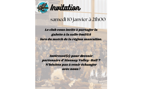 Invitation Partenaires le samedi 10 janvier à 21h00